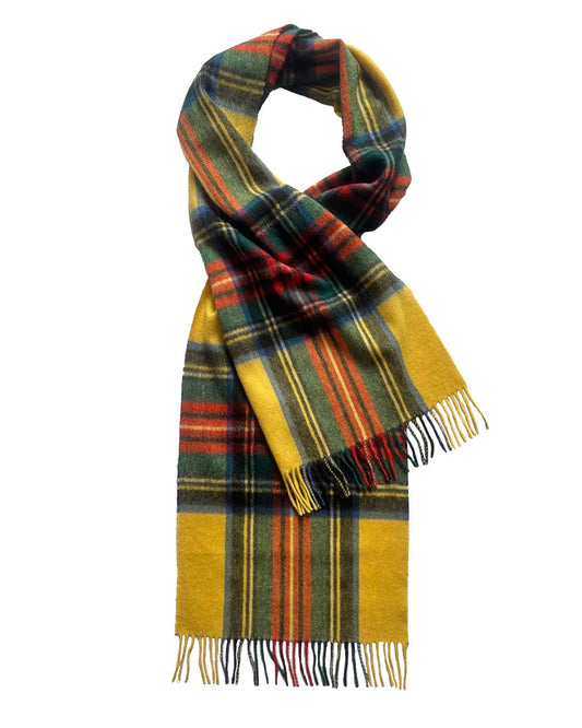 Yellow Stewart Tartan Lambswool Scarf by Glen Prince - product image