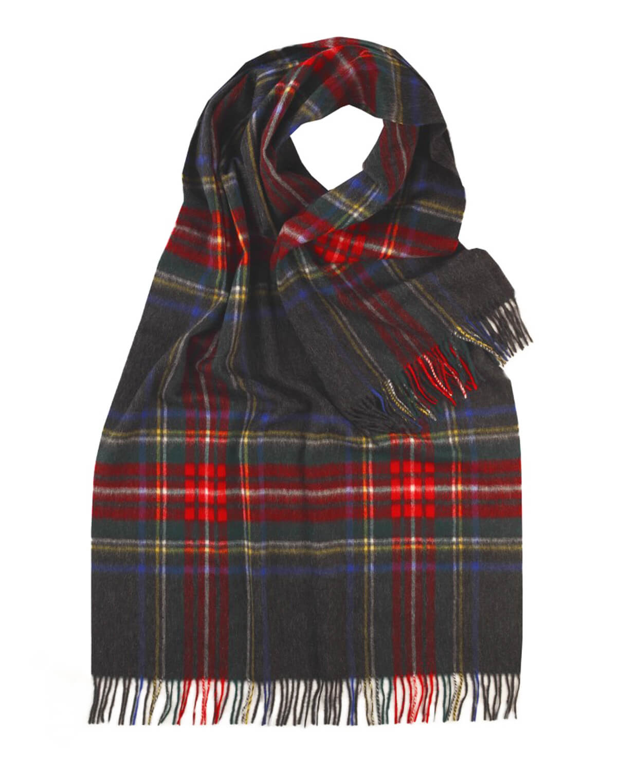 Charcoal Stewart Lambswool Tartan Stole by Glen Prince - product image