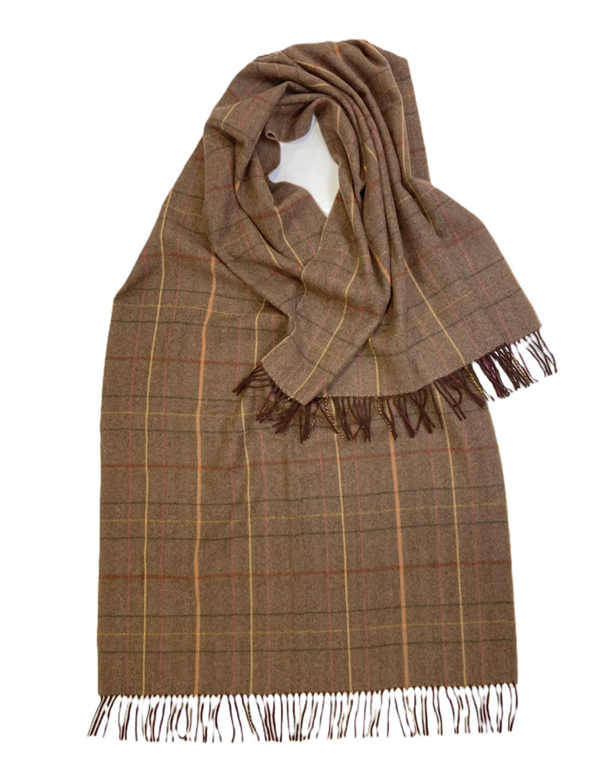 Herringbone Check brown Lambswool Stole by Glen Prince - product image