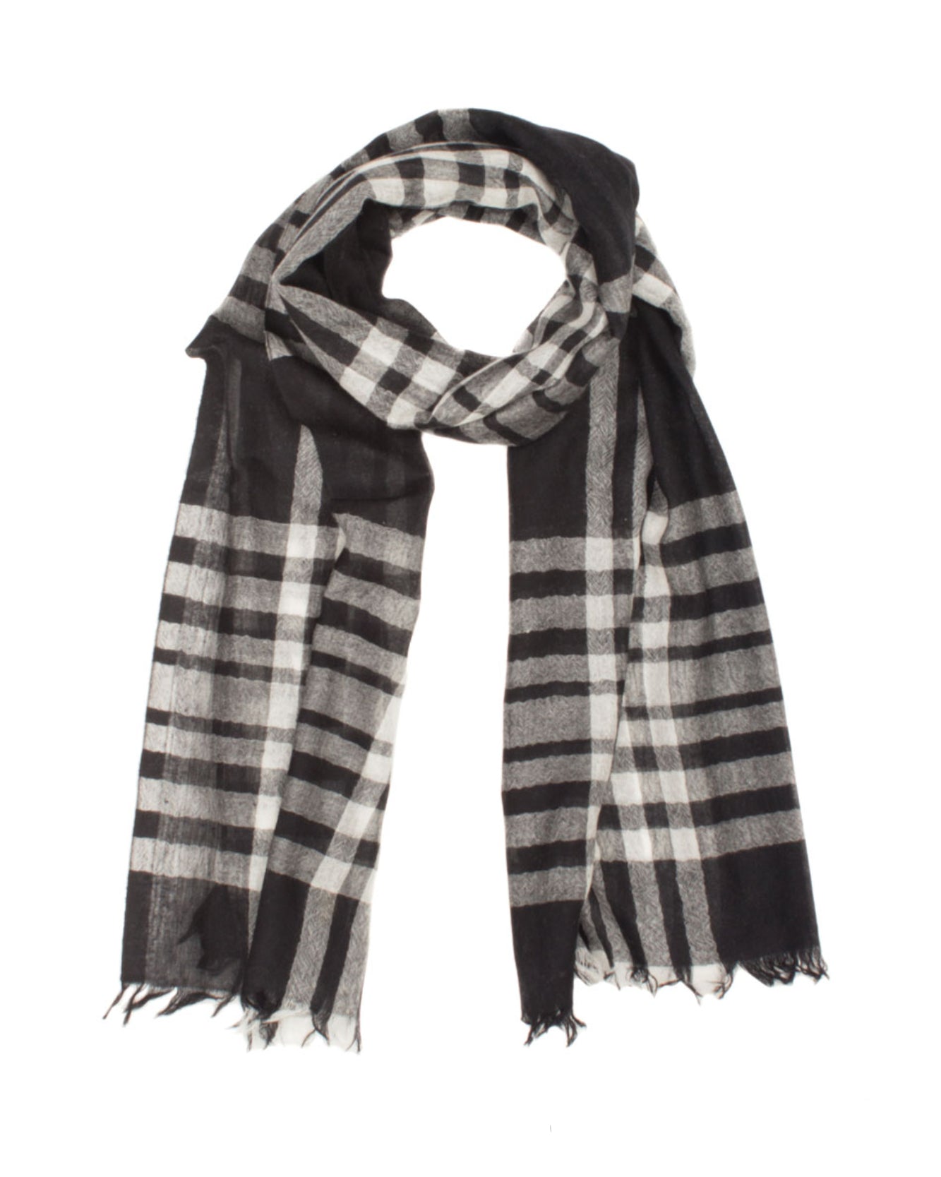 Black & White Menzes Lightweight Cashmere Tartan by Glen Prince - product image