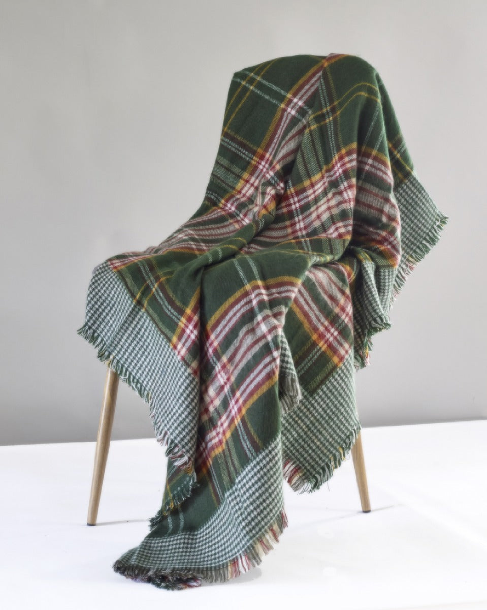 Gingham Border tartan Throw, Green by Glen Prince - product image
