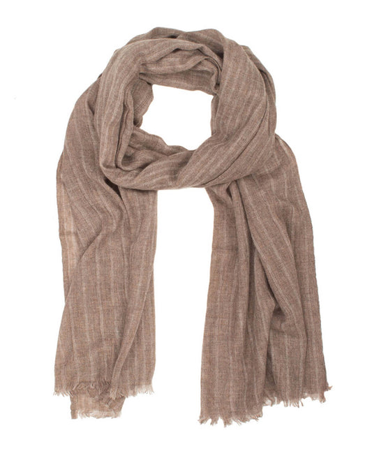 Brown Beige lightweight Pinstripe Scarf by Glen Prince - product image