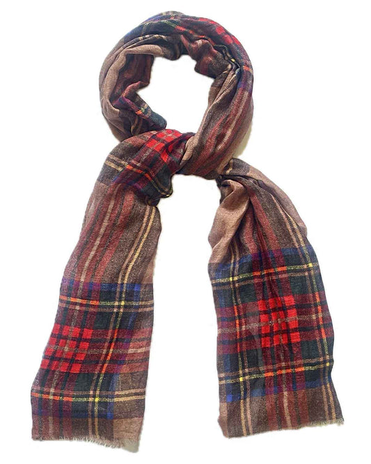 Summer Stewart Lightweight Tartan Scarf – Brown by Glen Prince - product image