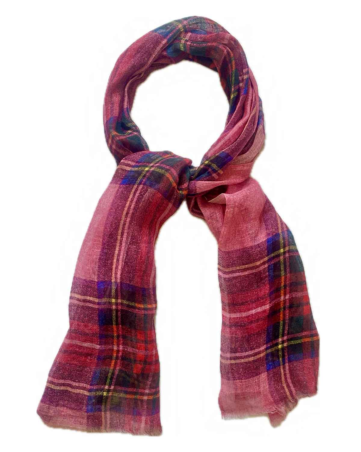 Summer Stewart Lightweight Tartan Scarf – Pink by Glen Prince - product image