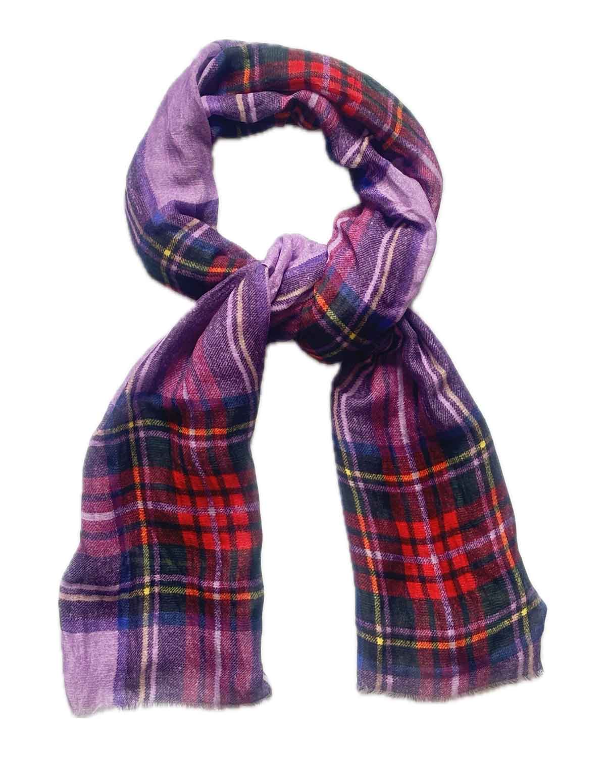Summer Stewart Lightweight Tartan Scarf – Lilac by Glen Prince - product image