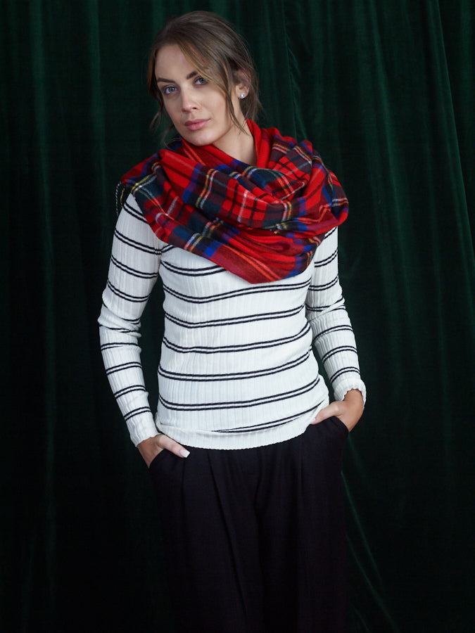 新品♡グレンプリンス　ロイヤルスチュアート Classic Tartan Lambswool Stole - Royal Stewart | Glen Prince