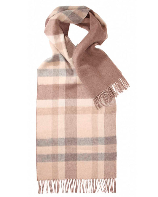 Cashmere Blend Beige Check Reversible Stole by Glen Prince - product image