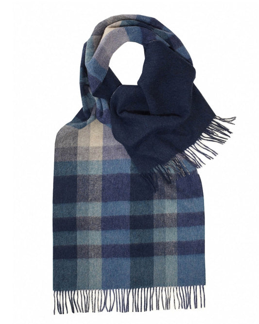 Cashmere Blend Blue Check Reversible Stole by Glen Prince - product image