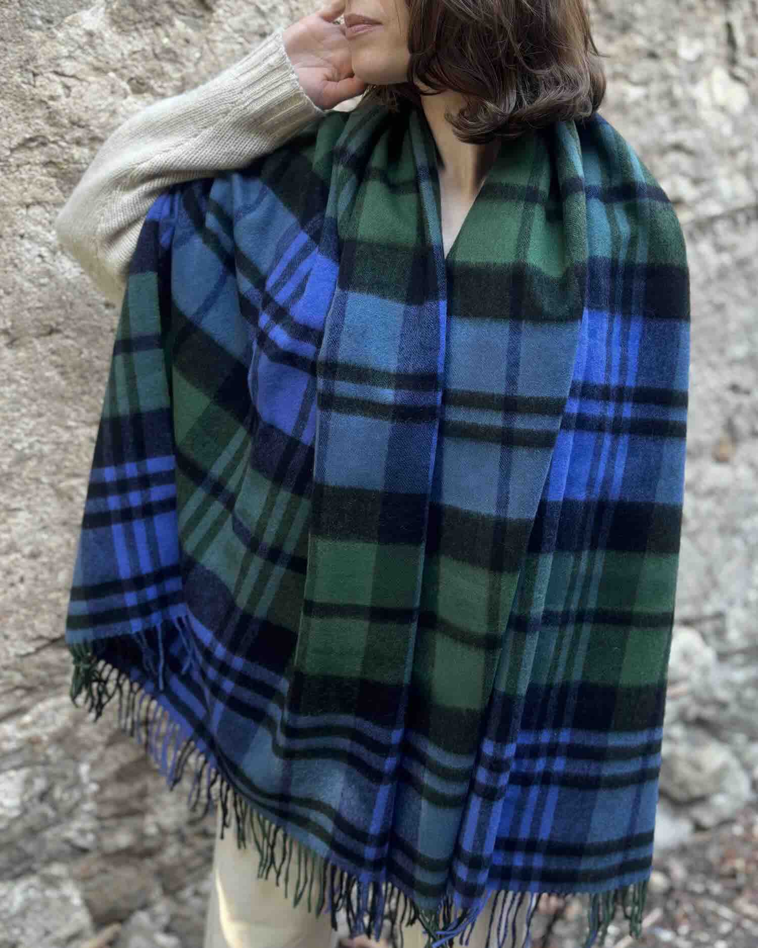 Green Watch Cashmere and Lambswool Tartan Stole by Glen Prince - product image