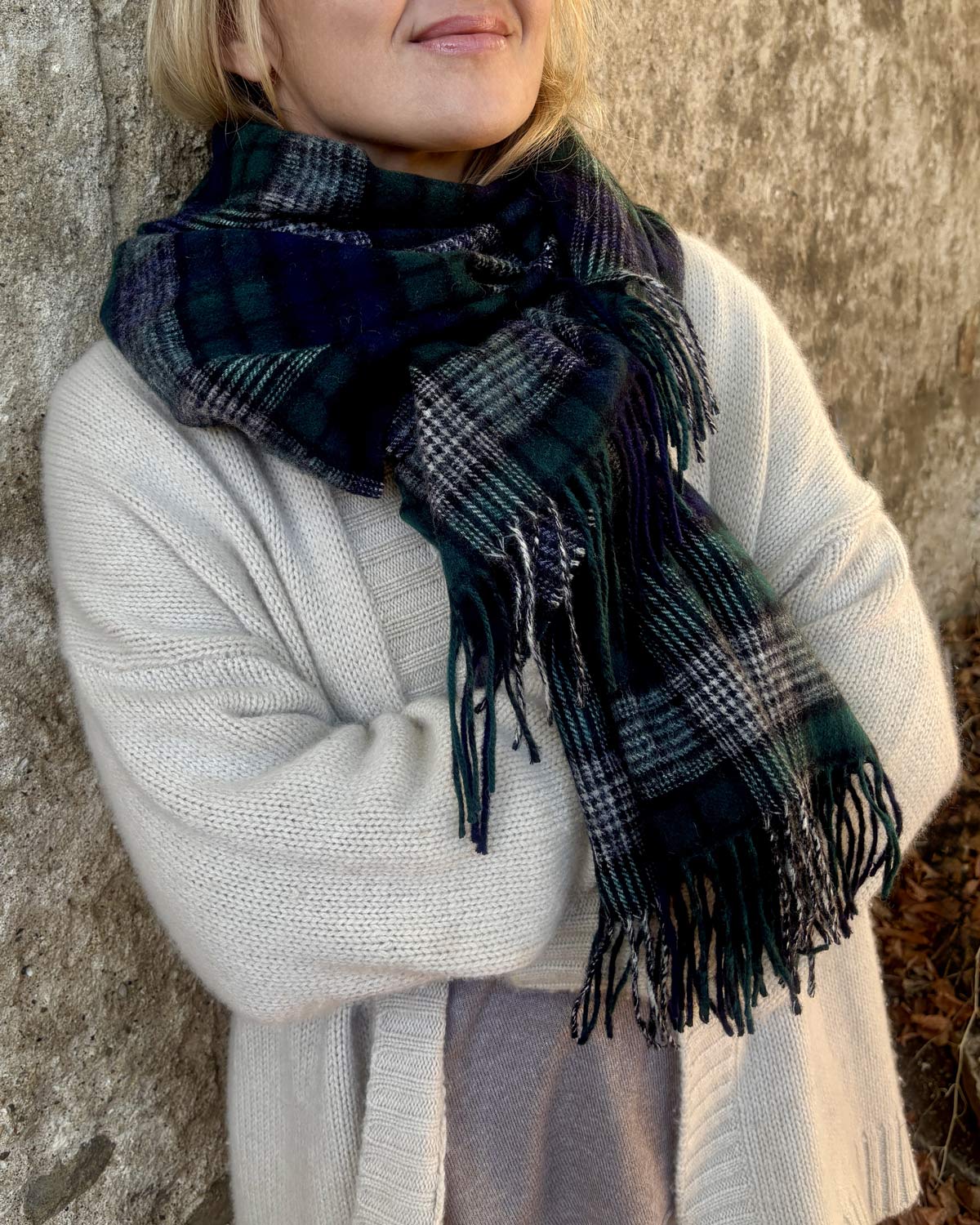 Black Watch Glen Check Cashmere blend Stole by Glen Prince - product image