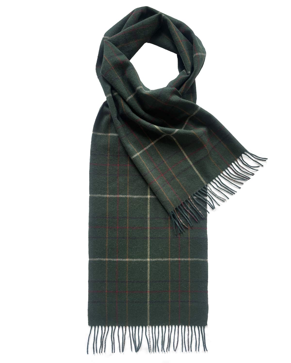 Herringbone Check Green Lambswool Scarf by Glen Prince - product image