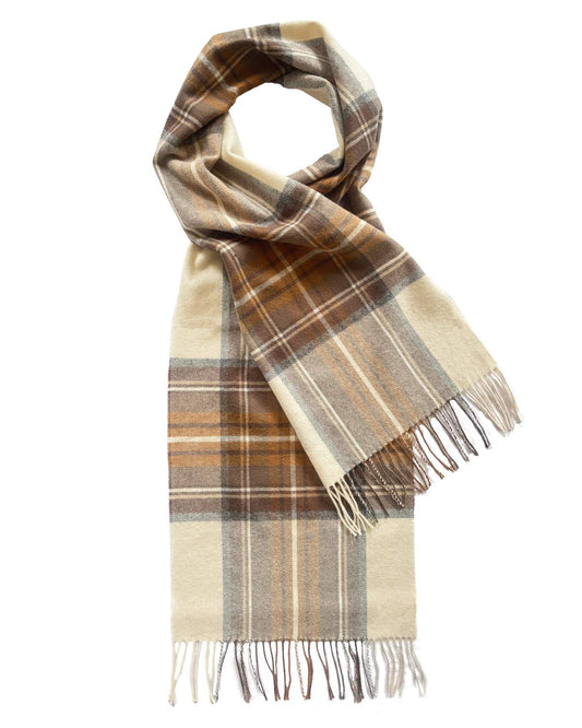 Natural Stewart Tartan Lambswool Scarf by Glen Prince - product image