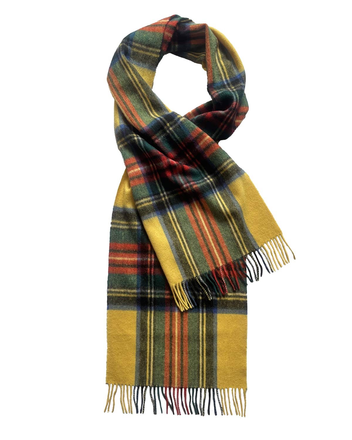 Yellow Stewart Tartan Lambswool Scarf by Glen Prince - product image