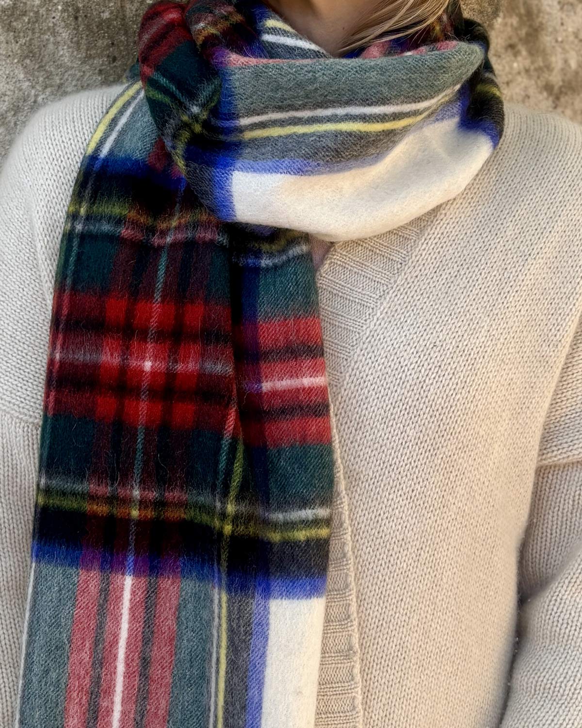 Classic Tartan Lambswool Scarf - Dress Stewart by Glen Prince - product image
