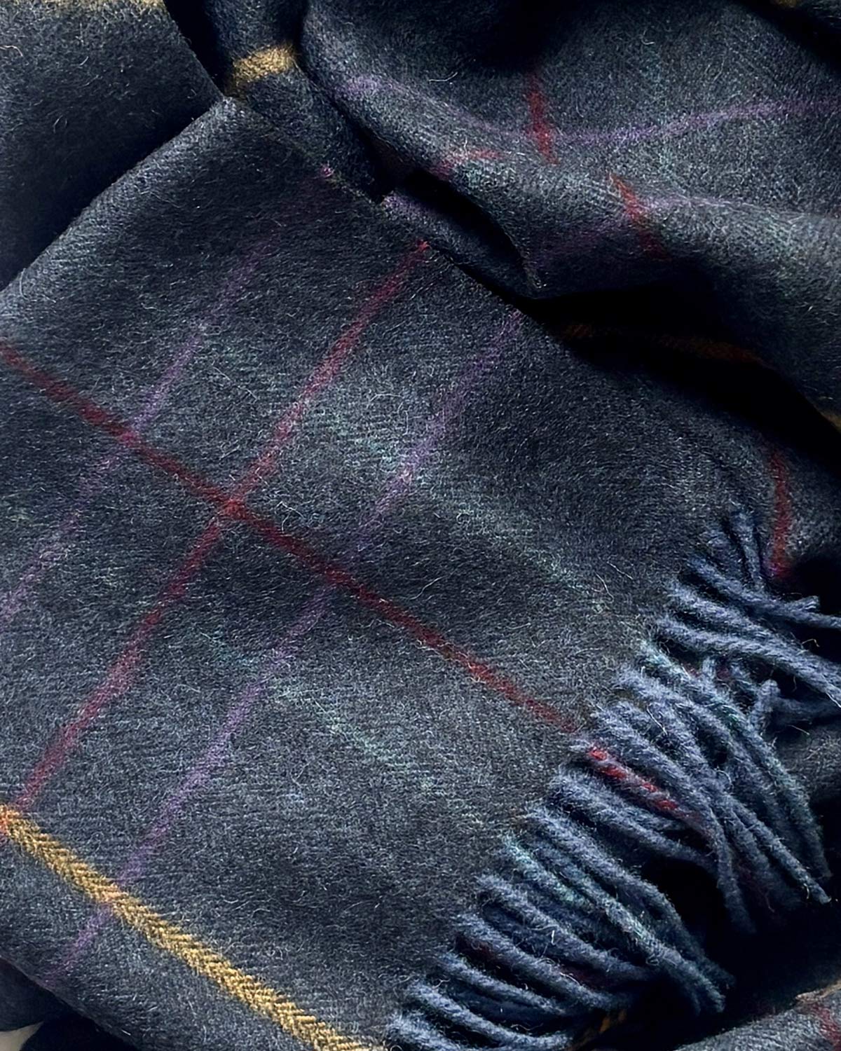 Herringbone Check Blue Lambswool Scarf by Glen Prince - product image