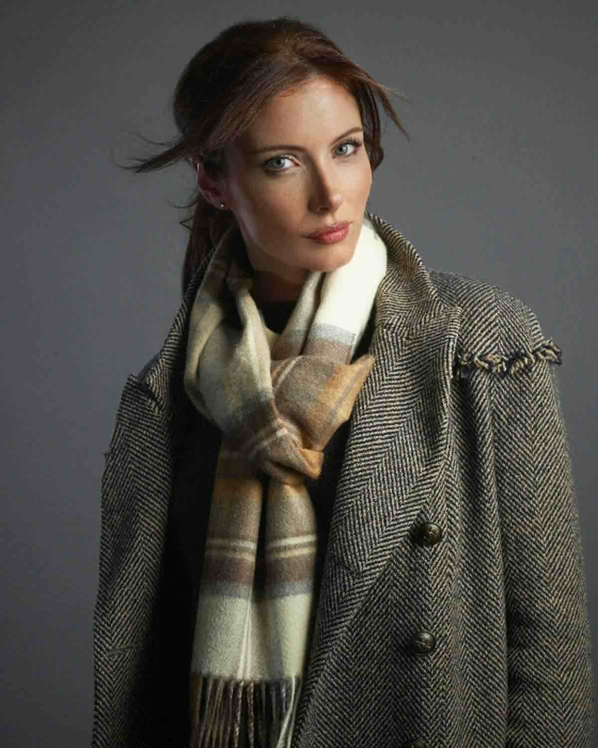 Classic Tartan Lambswool Stole Natural Stewart by Glen Prince - product image