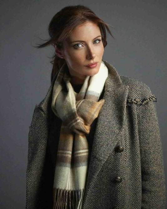Classic Tartan Lambswool Stole Natural Stewart by Glen Prince - product image