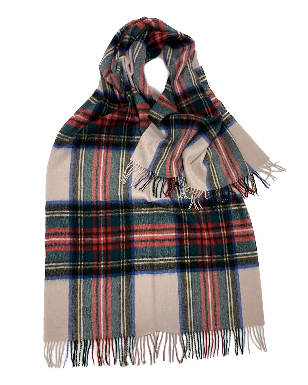 Light Pink Stewart Lambswool Tartan Stole by Glen Prince - product image