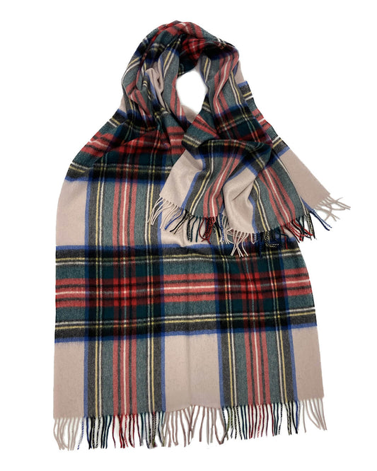 Light Pink Stewart Lambswool Tartan Stole by Glen Prince - product image