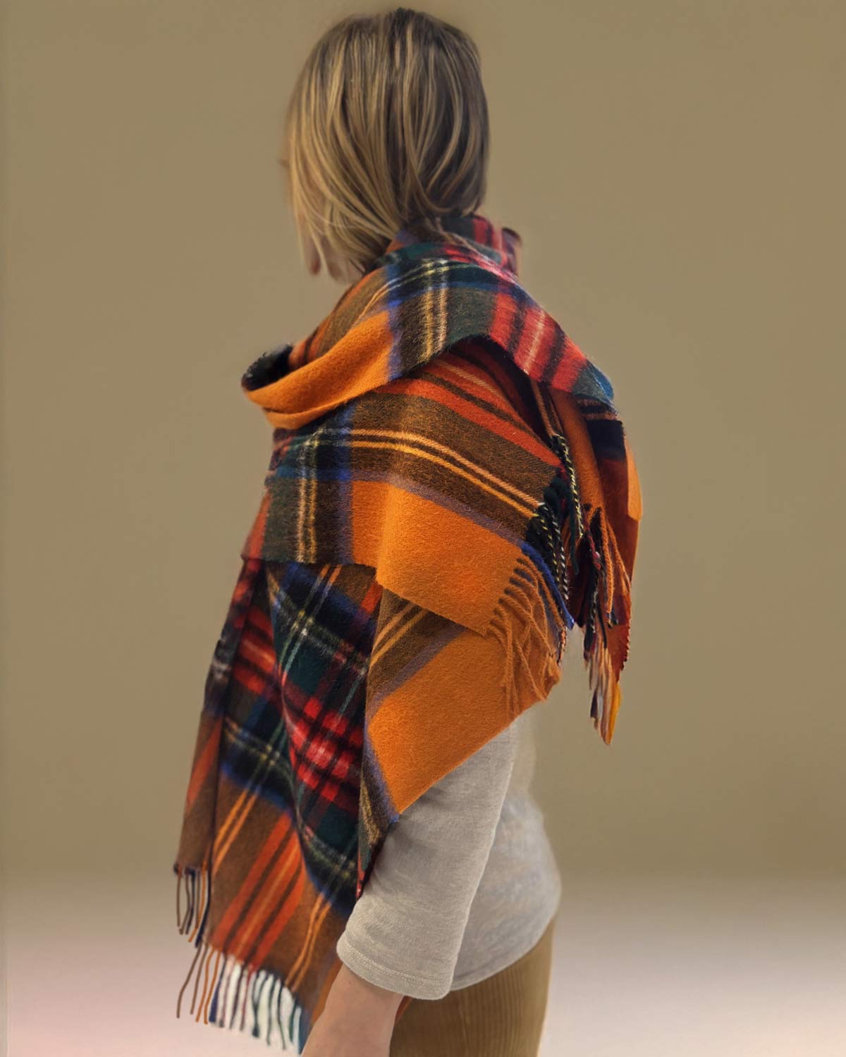 Orange Stewart Lambswool Tartan Stole by Glen Prince - product image