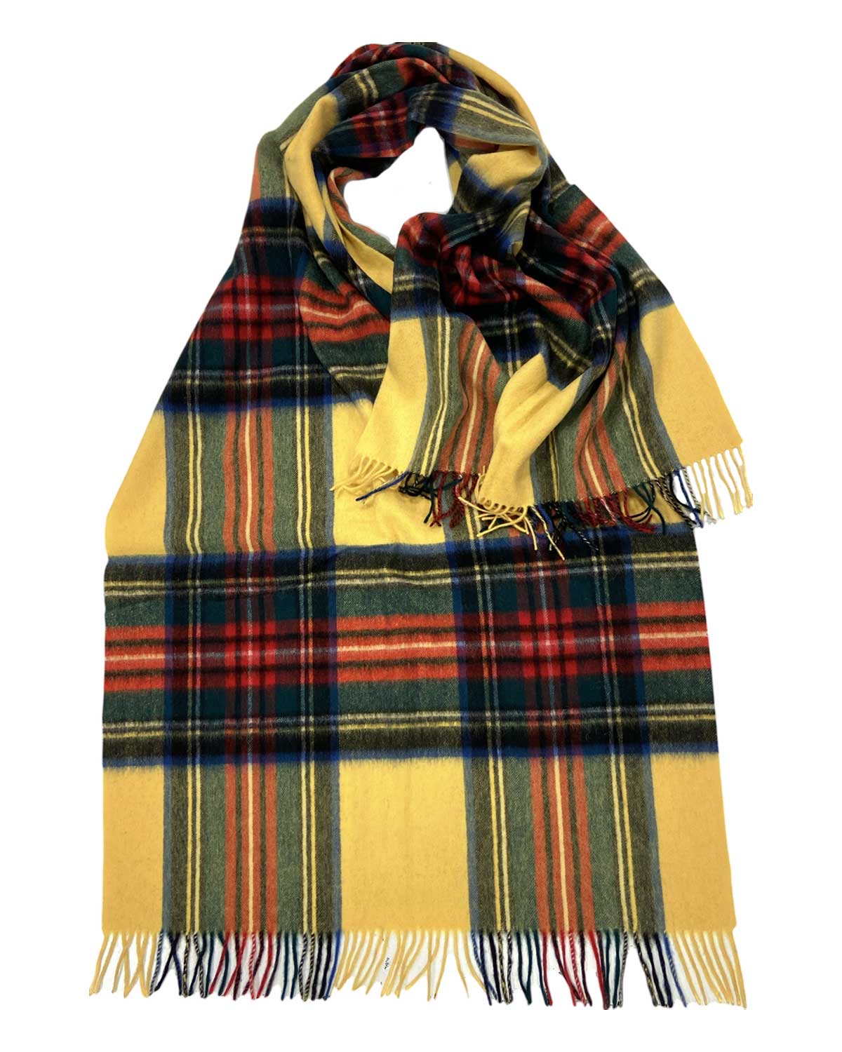 Yellow Stewart Tartan Lambswool Stole by Glen Prince - product image