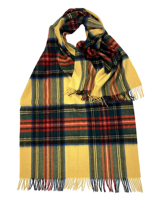 Yellow Stewart Tartan Lambswool Stole by Glen Prince - product image