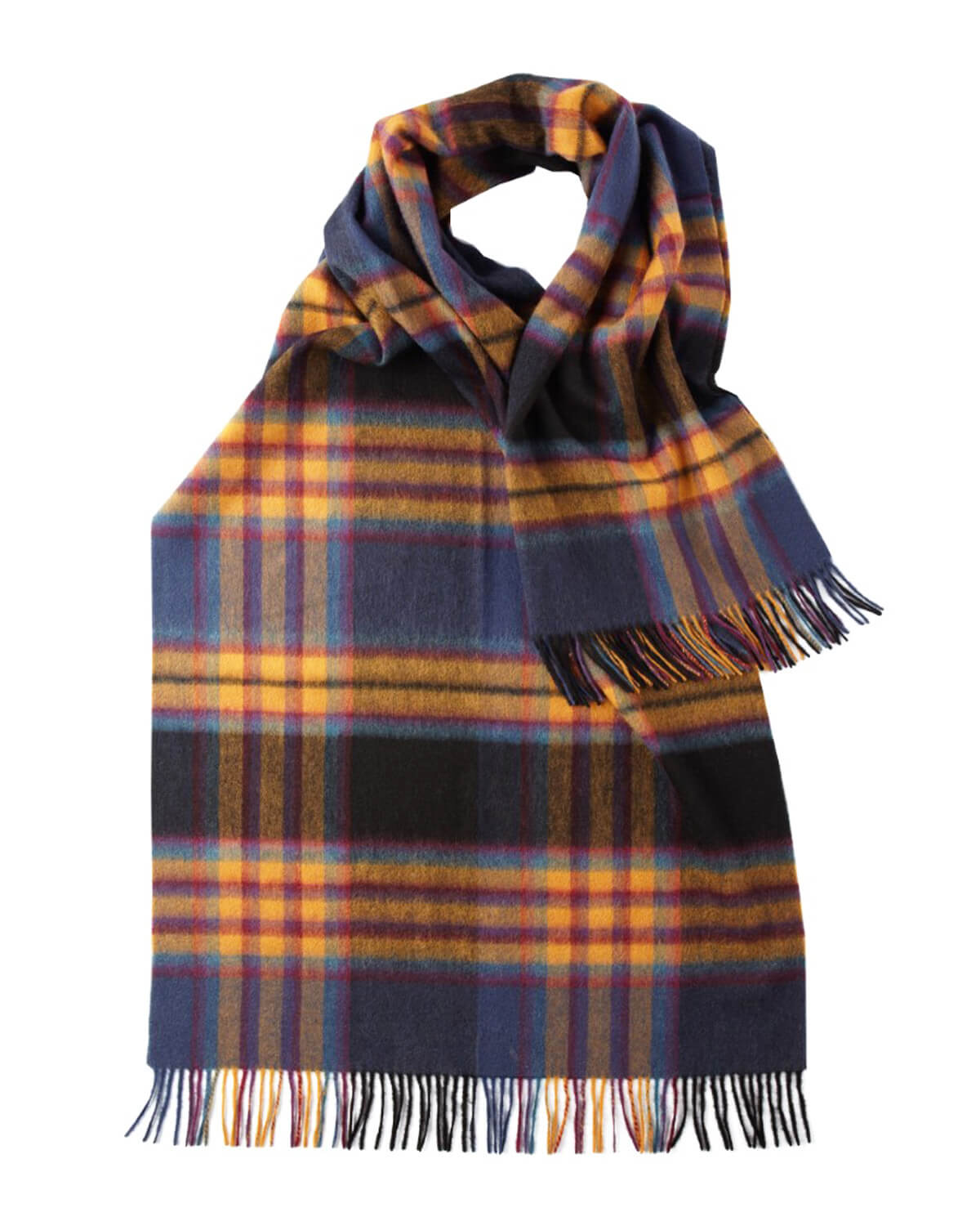 Blue and Yellow Check Lambswool Stole by Glen Prince - product image
