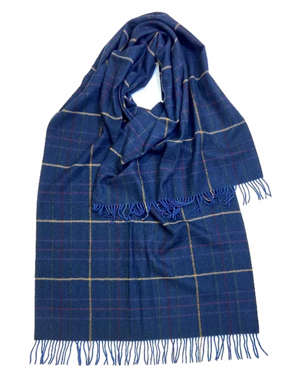 Herringbone Check Blue Lambswool Stole by Glen Prince - product image