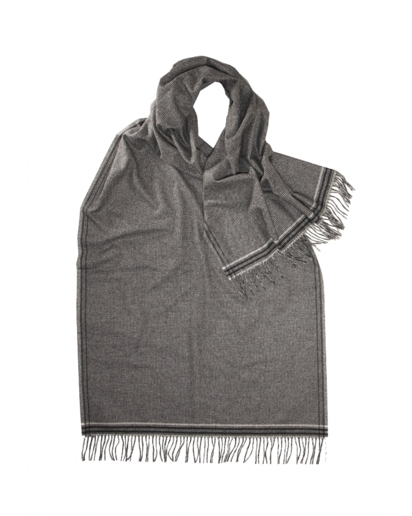 Pure Cashmere Border Check Stole
