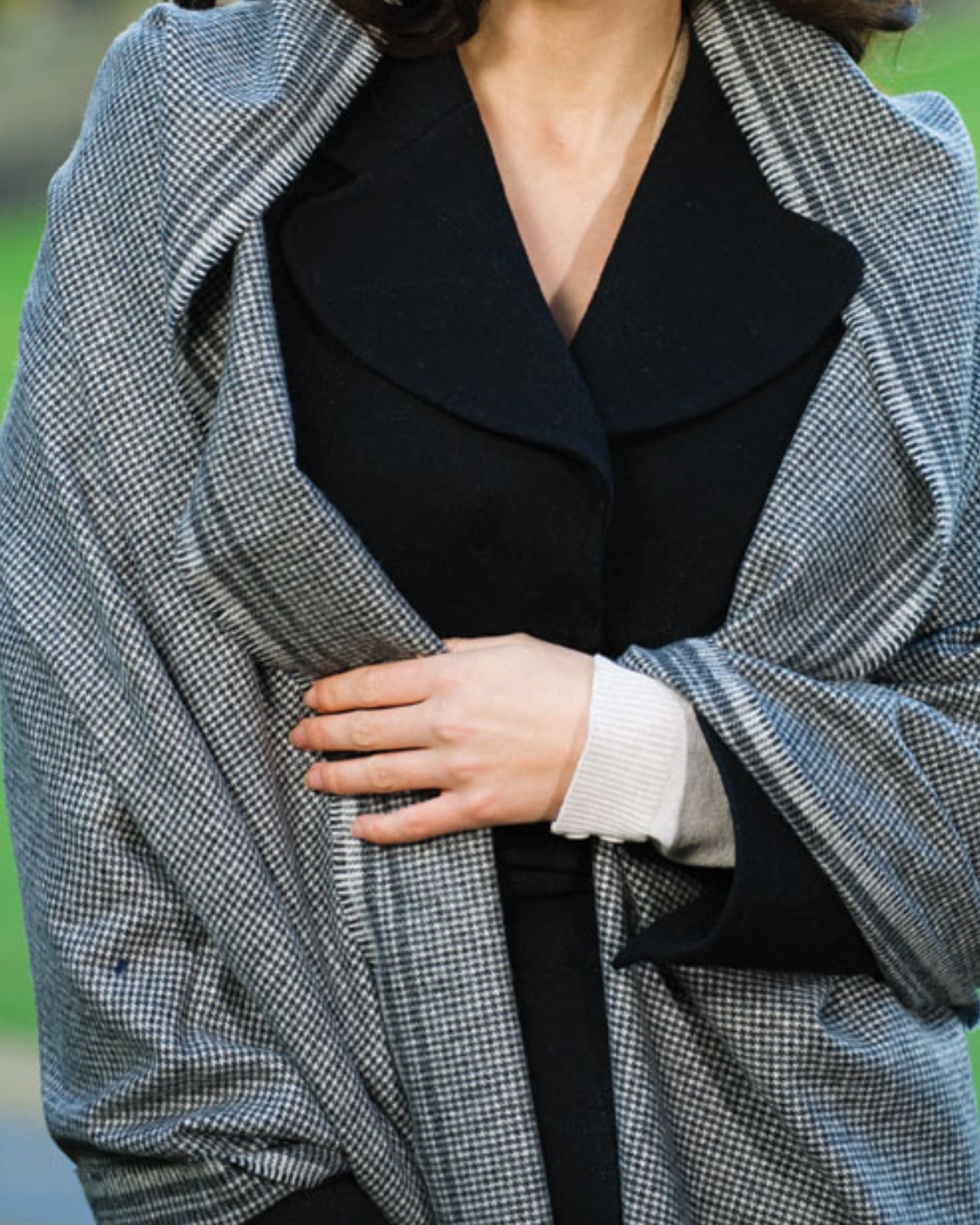 black checked 100% cashmere stole | Glen Prince