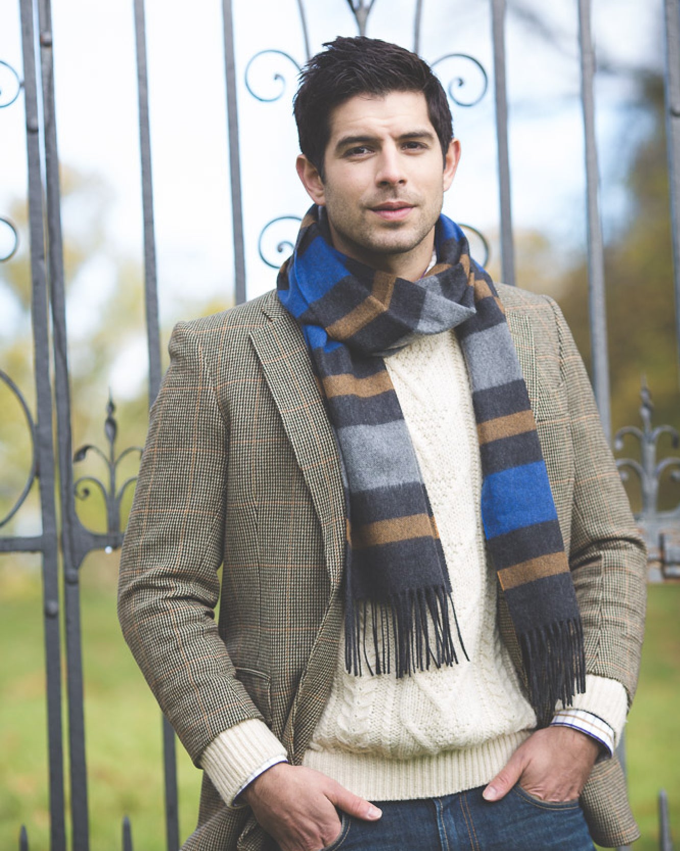 Cashmere Stripe Oversized Scarf by Glen Prince - product image