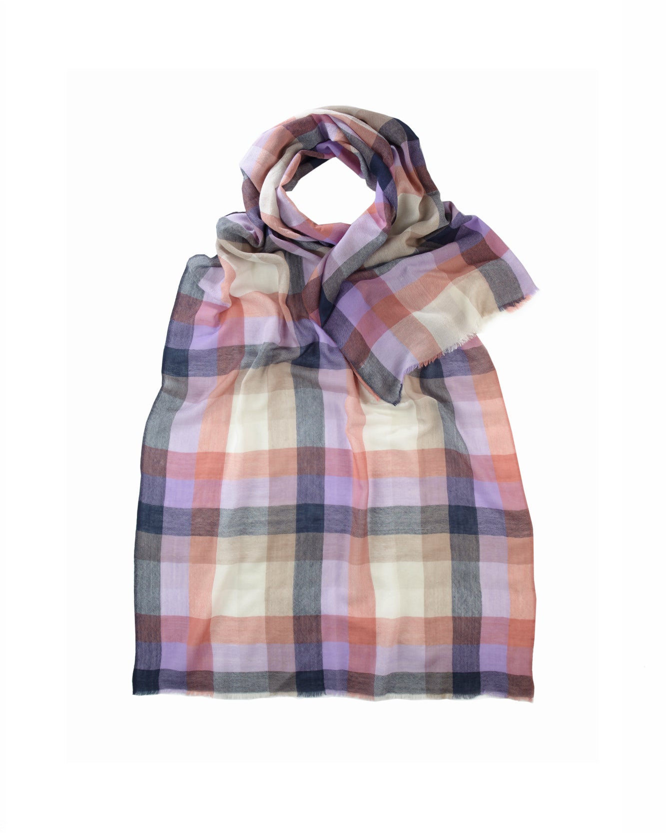 Lightweight Block Check Scarf Red Blue Purple by Glen Prince - product image