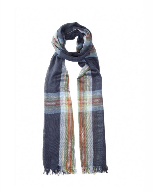 Lightweight Woven Tartan Scarf Blue by Glen Prince - product image