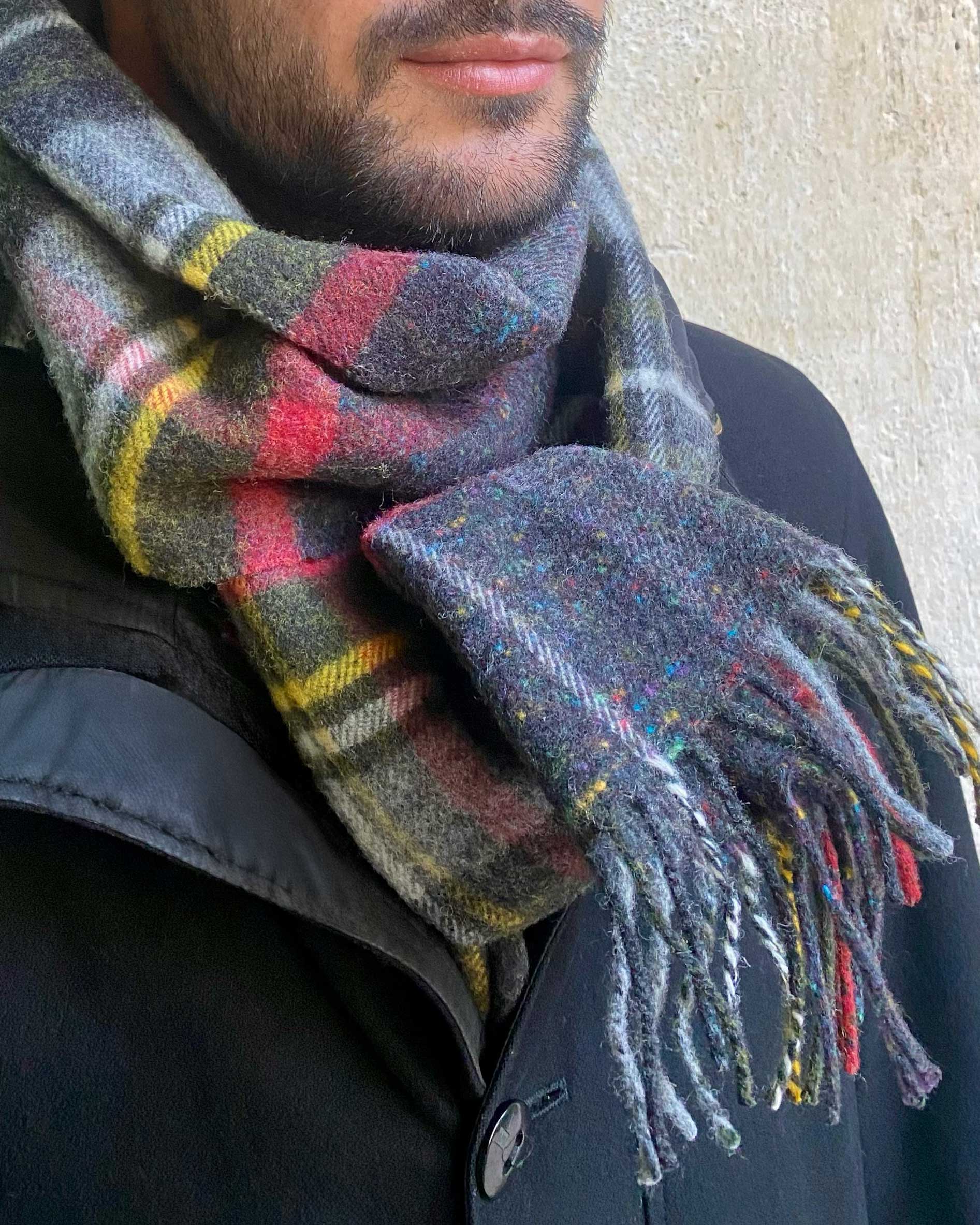 Tartan Black Tweed Lambswool Scarf by Glen Prince - product image