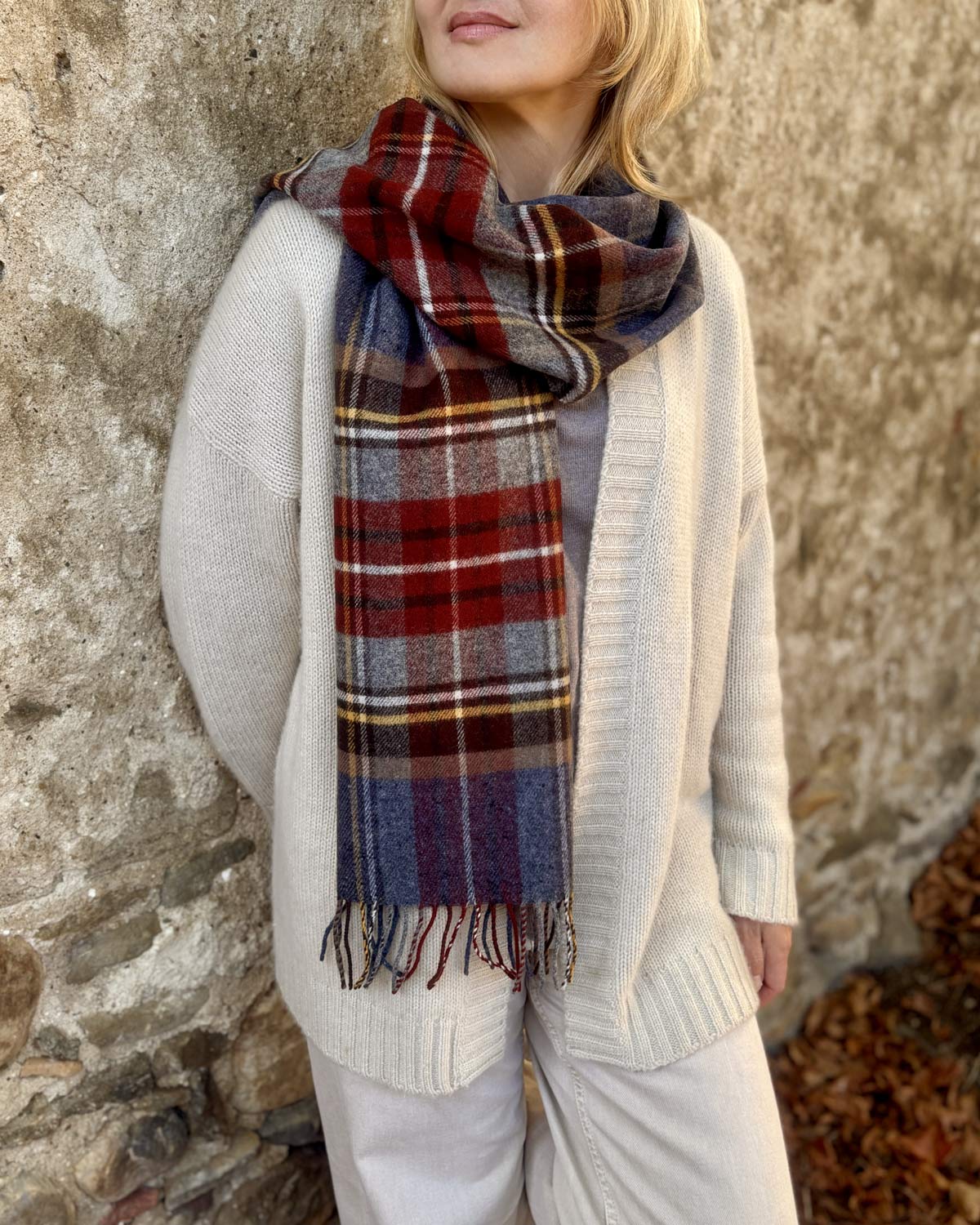 Tartan Denim Tweed Lambswool Scarf by Glen Prince - product image