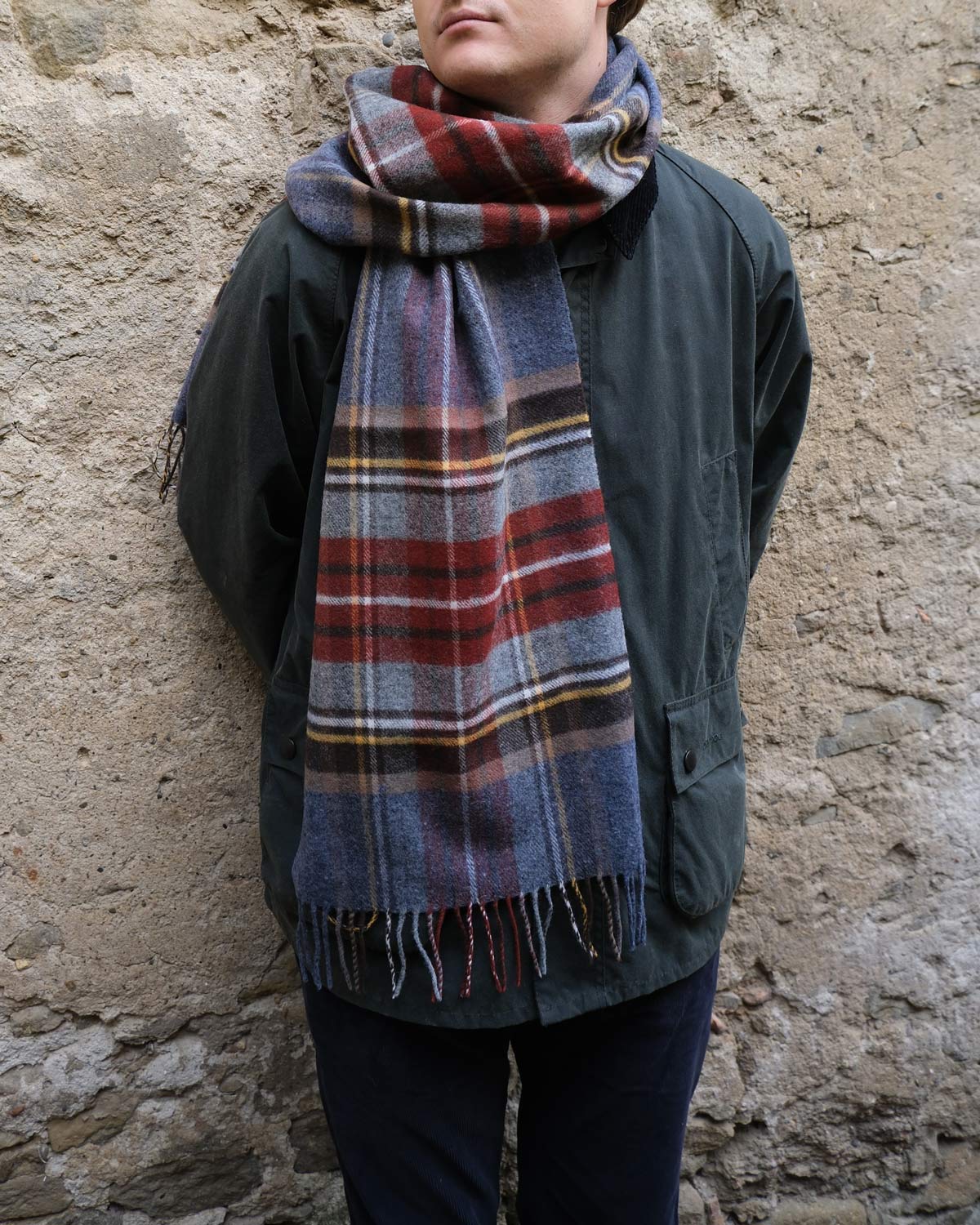 Tartan Denim Tweed Lambswool Scarf by Glen Prince - product image
