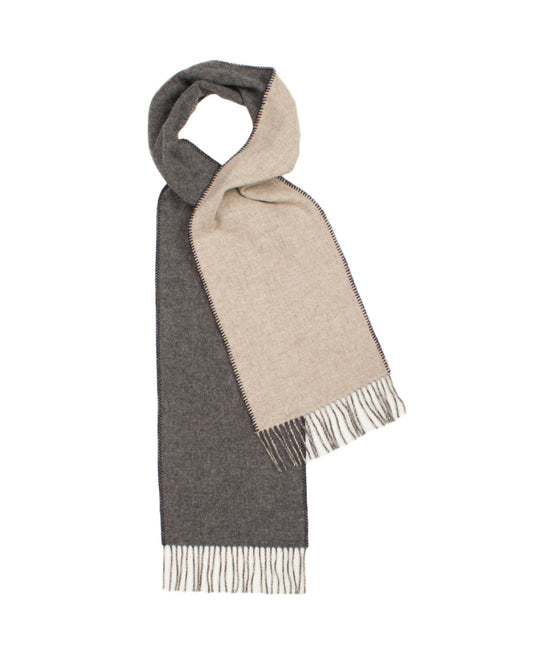 Blanket Stitch Reversible Plain Scarf - Grey by Glen Prince - product image