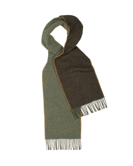Blanket Stitch Reversible Plain Scarf - Green by Glen Prince - product image