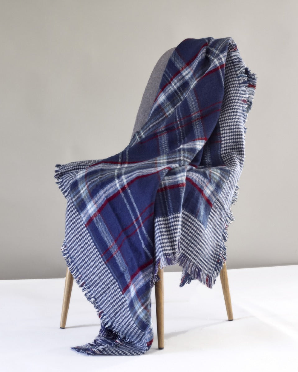 Gingham Border Tartan Throw, Blue by Glen Prince - product image