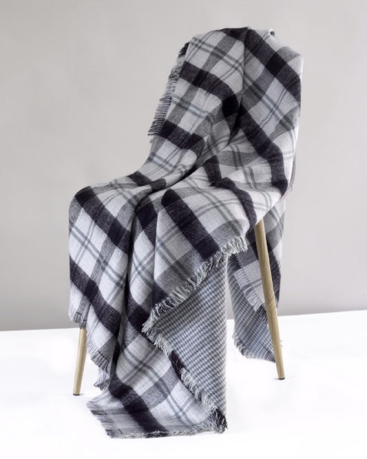 Open Check Gingham Reverse Throw, Black/Grey by Glen Prince - product image