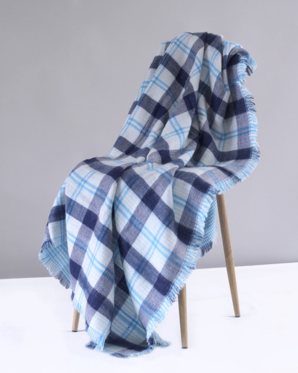 Open Check Gingham Reverse Throw, Blue/Navy by Glen Prince - product image