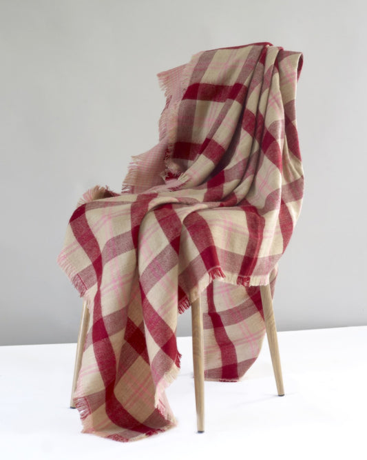 Open Check Gingham Reverse Throw, Red/Pink by Glen Prince - product image