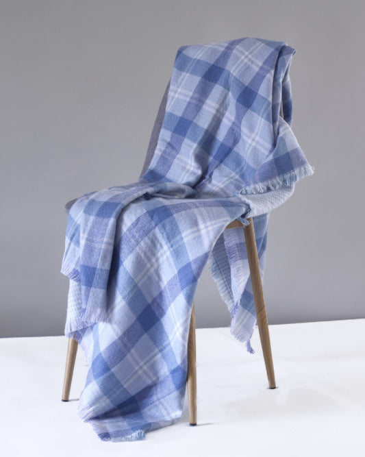 Open Check Gingham Reverse Throw, Baby Blue by Glen Prince - product image