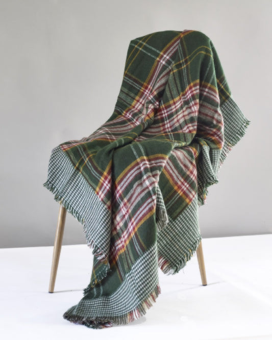 Gingham Border tartan Throw, Green by Glen Prince - product image